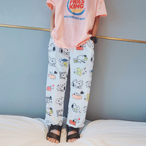 Ai Upper Girl Casual Pants Summer Clothing 2022 New CUHK Scout Loose Cartoon Printed Anti-mosquito Pants