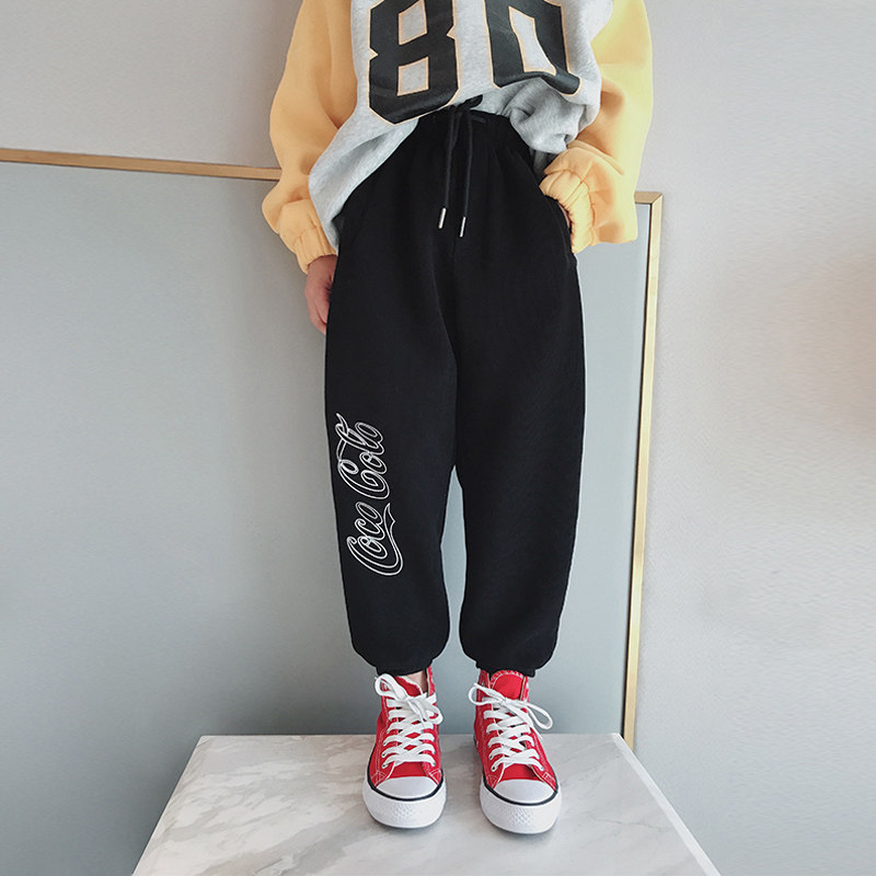 Aido girl girl gush sports pants 2021 winter dress new CUHK Scout Thickened Children Casual Long Pants