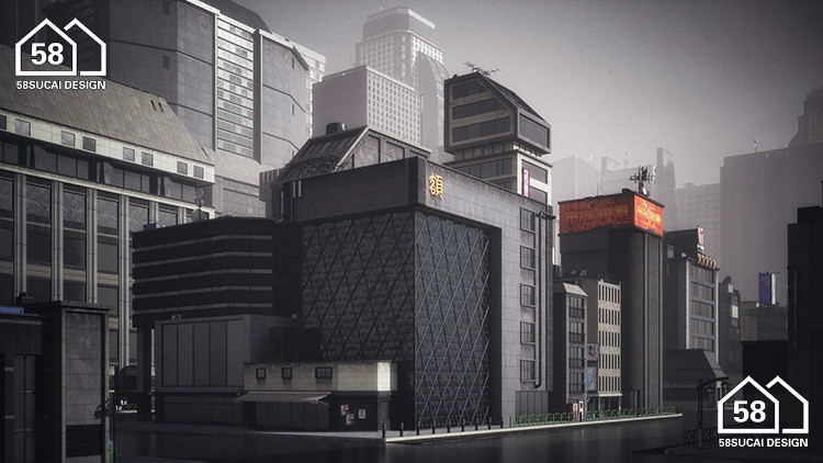 图片[14]-K038新东京建筑城市高楼大厦建筑3d模型 格式c4d/blender/fbx/obj-cg男孩