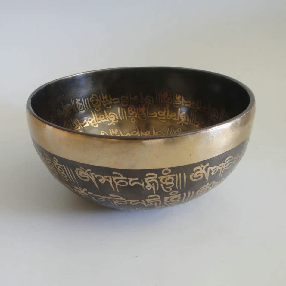Full scripted text Nepalese handmade Buddhist sound bowl Tibetan Buddhist sound bowl meditation yoga tone therapy the more the swing of the bowl