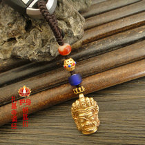 Hidden biography Seven Treasure Tibet Original tiger tooth Tianzhu bronze-gold Maha Galadoro Baokey Buckle Pendant