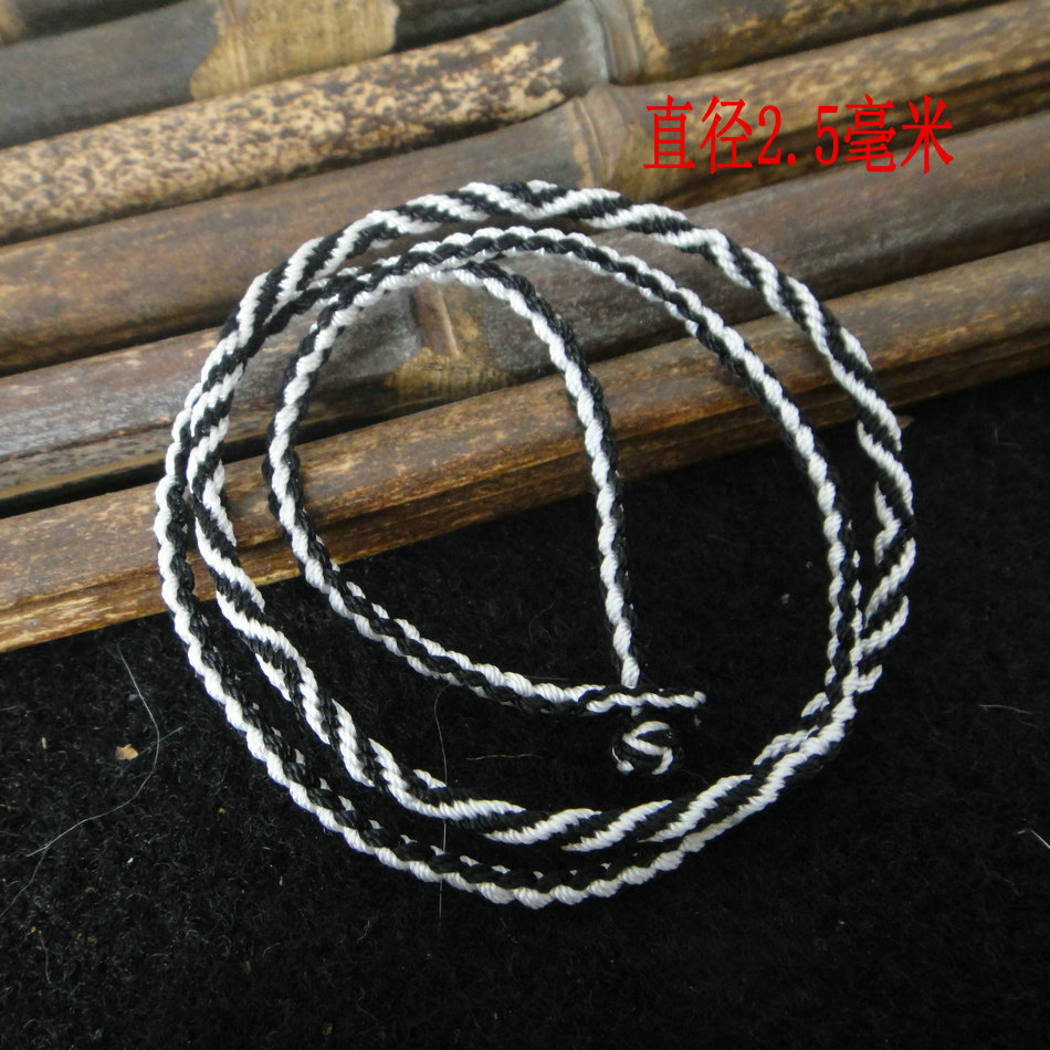 Tibet straight hair hand weaving nine eyes undoing knob of the male and female necklace in rough 2 5mm