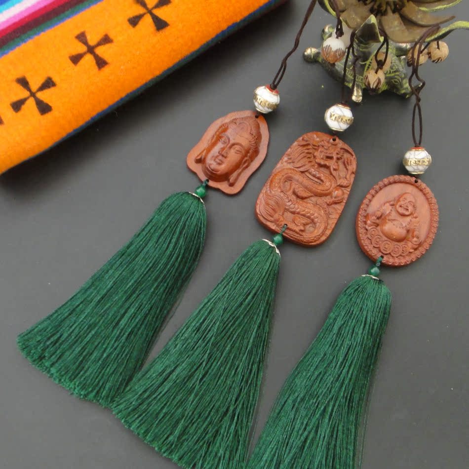 Tibet car pendant Dragon Maitreya Buddha Guanyin Peace auspicious features car pendant decoration