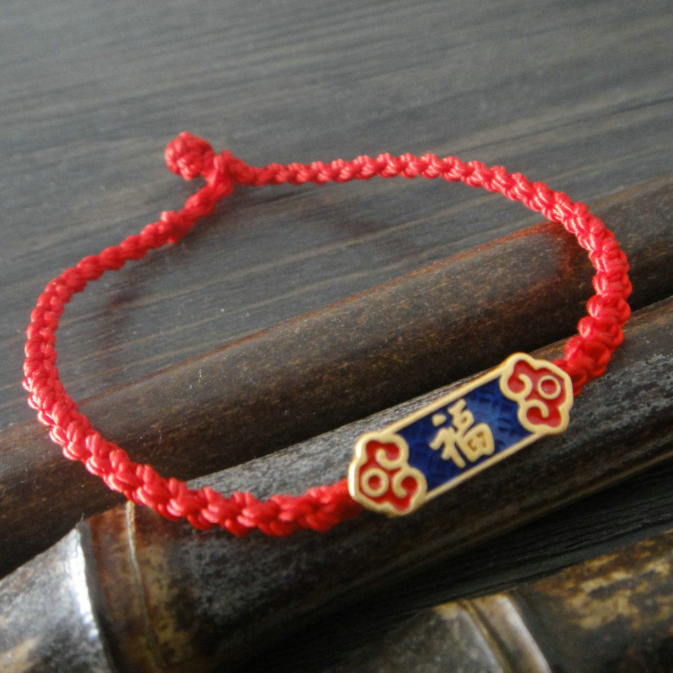 Tibetan Biography Seven Treasures Tibet Straight Hair Hand Woven Red Rope Handmade Couple Gift hand rope foot rope 3mm