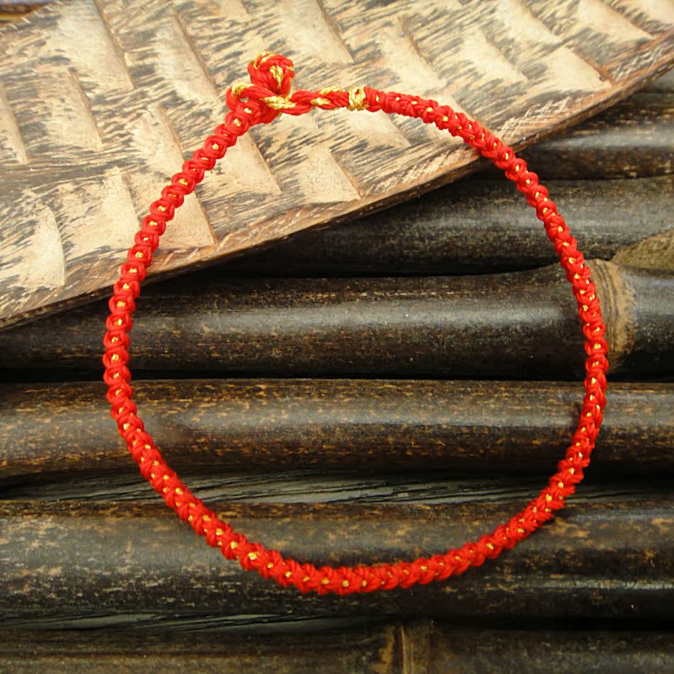 Tibet pure hand - knit red rope hand rope hand - rope string string couple in tie