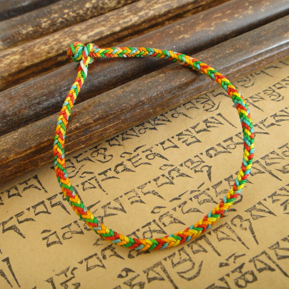 Tibet Straight Hair Hand Woven Bracelet Handmade Five Colorful Rope Ethnic Wind Couples Foot Rope