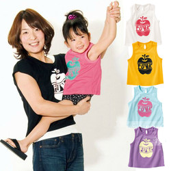 Flash sale 80-120# Summer pure cotton children's vest parent-child sleeveless T-shirt