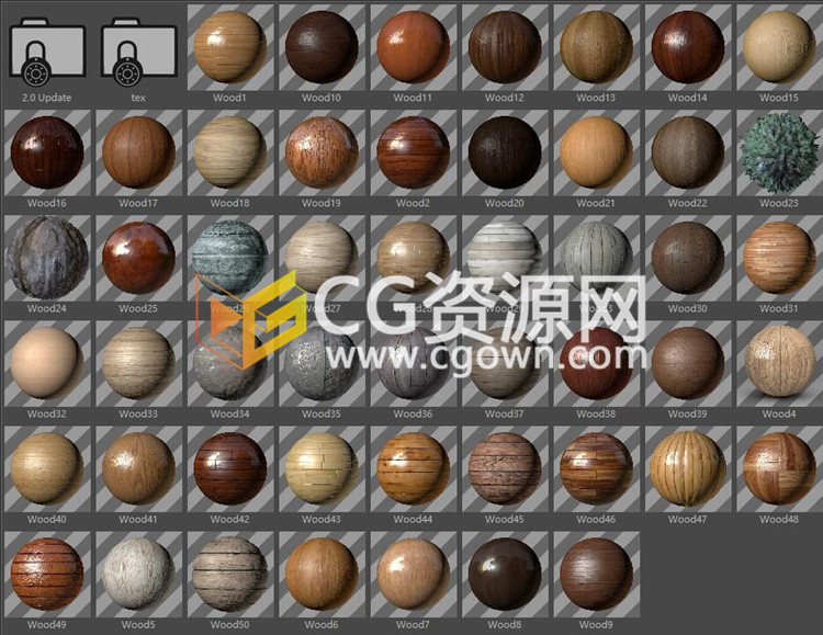 100种C4D木材纹理材质预设无缝纹理Cinema 4D预设文件