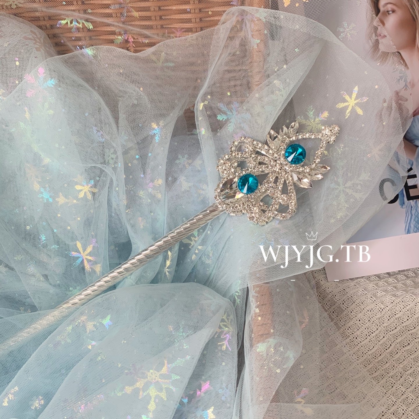 Girls' Magic Wand Elsa Scepter Fairy Wand Crown Children's Magic Wand Princess Ice Queen Accessories