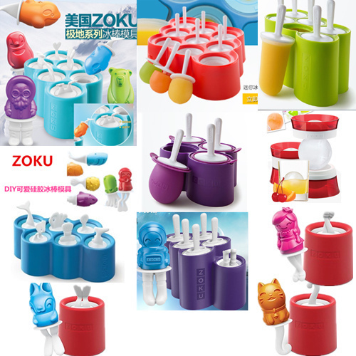 American ZOKU popsicle mold Fish type polar animal shape dinosaur popsicle grid Ice cream machine Silicone ice grid ice cubes