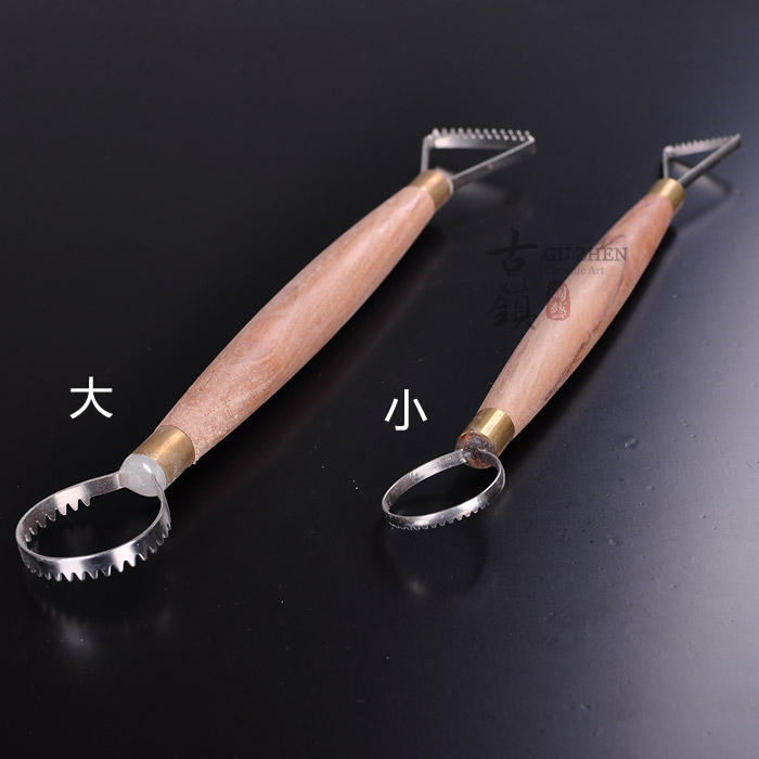 Porcelain All Clay Artisan Pottery tool Laptop Sculpture Stainless Steel Serrated Large Scraper double head Adobe Knife Clay Plastic Boutique Knife