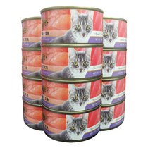 Beauty Nourishing Yuan Red White Meat Cat Canned 170g * 12 jars of tuna bright shrimp into young cat meat jars to supplement nutritious wet grain
