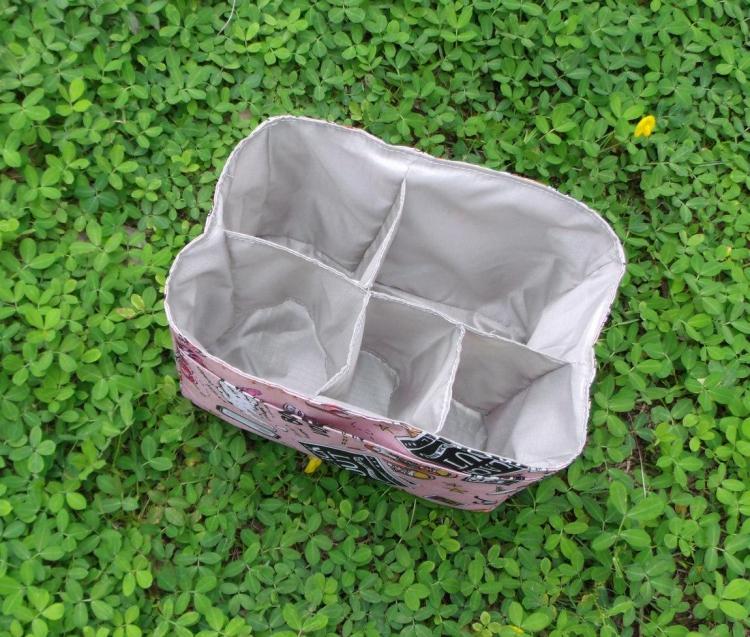 Túi nhẹ bên trong, phong cách vẽ tay Mummy bag liner, khoang đựng đồ mới, 24 * 14 túi bỉm sữa
