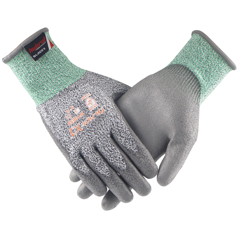 Siliette N10658PU coating tertiary anti-cutting glove anti-scraping wear resistant anti-slip five gold tool machining assembly