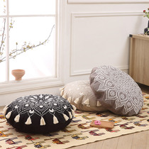 Thoreau (Twin Trees) Blue Lotus in the Heart Indian Imported Handmade Tassel Cotton and Linen Meditation Futon Detachable