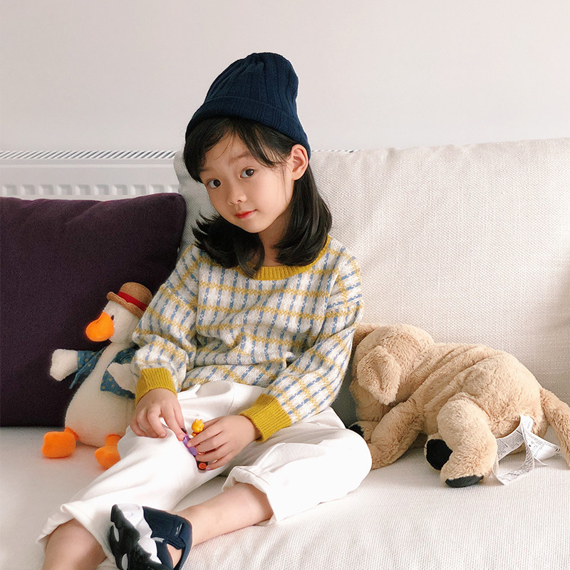 Pear Little Idle Child Clothing Girl Gown Jacket Head Sweatshirt Autumn Winter Dress CUHK Tong Han Fashion Foreign Pine Needle Weaselwear