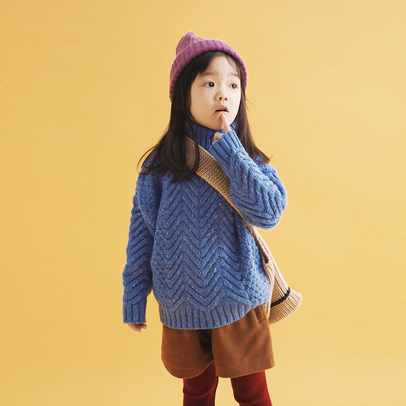 Pear Small Idle Winter Paragraph New Pint Girl High Collar Thick Overcoat Girl Sweater Sweatshirt E84A1708