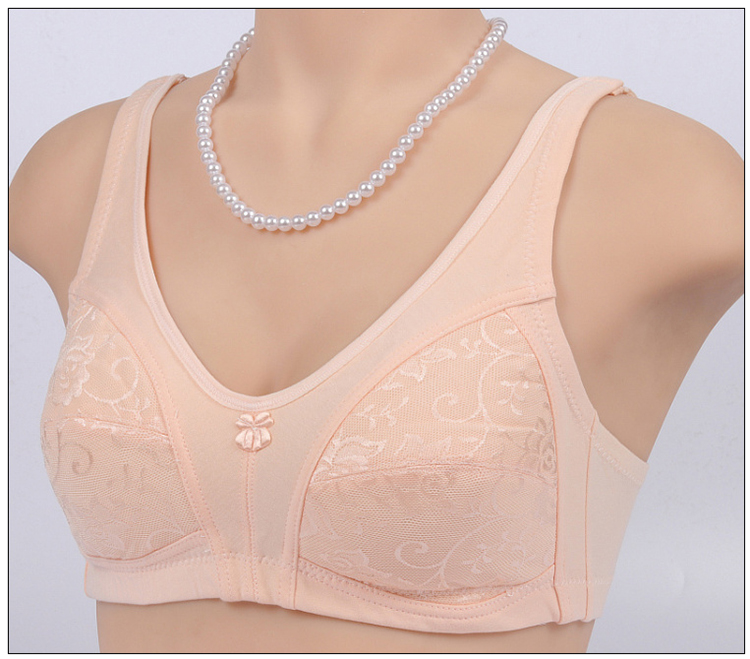 Bà mẹ trung niên áo ngực mỏng kiểu vest không vành Phụ nữ trung niên XL cotton cũ đồ lót mùa hè áo bra
