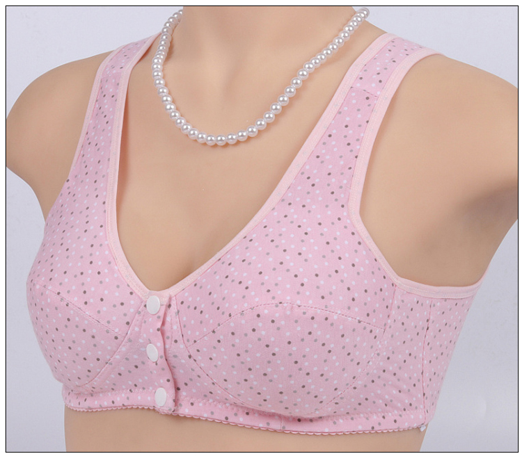 Mẹ trung niên mảnh mai khóa ngực kiểu vest không có vòng thép Phụ nữ trung niên XL cotton cũ đồ lót mùa hè áo ngực cho bé bú
