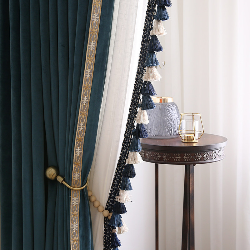 Morandi Velvet Norse Simple American European style high-end shading light luxury custom living room bedroom curtains
