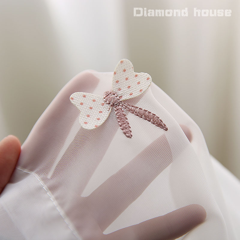 Bow children beautiful princess romantic ins High-grade light luxury daughter room embroidery environmental protection custom curtain screen curtain