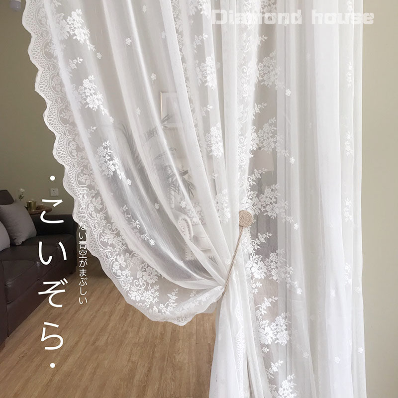 American-style European-style light luxury pastoral all-match high-end custom curtain screen screen living room bedroom wave retro princess screen screen