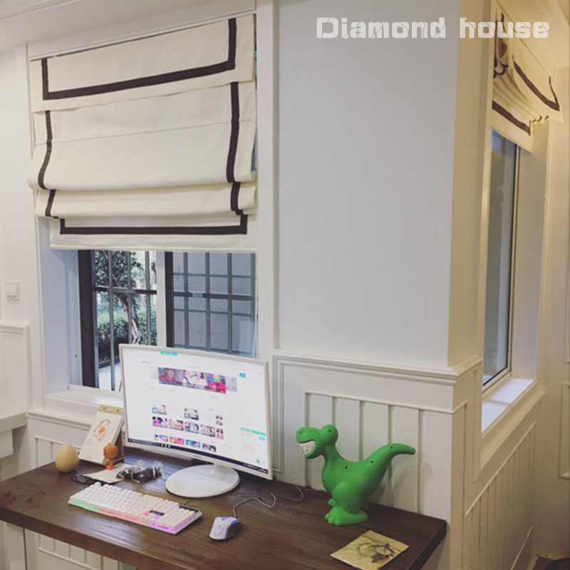 Small fragrant wind American Nordic Jane approx 100 lap Style inlaid with venetian blinds Rome curtain Lift curtain Custom curtains