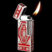 Серебристо-красная косая зажигалка для дымовой трубы