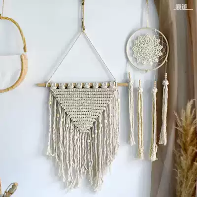 Handmade rope weaving pendant wall hanging decoration wool weaving tapestry Bed and breakfast literary soft clothing dream catcher Nordic style