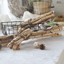 Traces natural wooden stick bundle decorative wooden stick Fruit Tree branches American Country Birch DIY vintage flower arrangement dried branches
