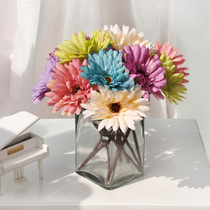 Vintage Gerbera simulation bouquet Single fake flower Gerbera silk flower Sunflower Plastic flower Interior decoration flower living room