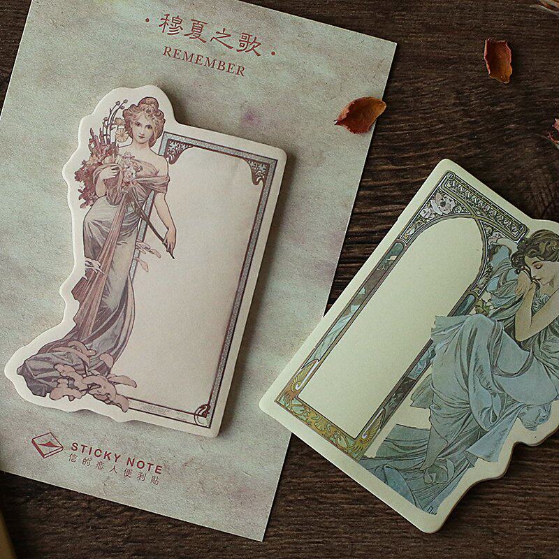 Letter's lover Musha's song Europe famous painting retro Goddess facilitates post-N-post-stick-to-hand account convenience post