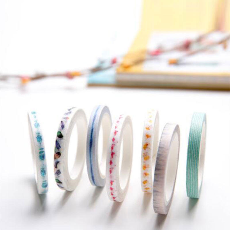 Hour light and paper adhesive tape watercolor thin side blood line lace cut line hand-account diary material decoration 5mm