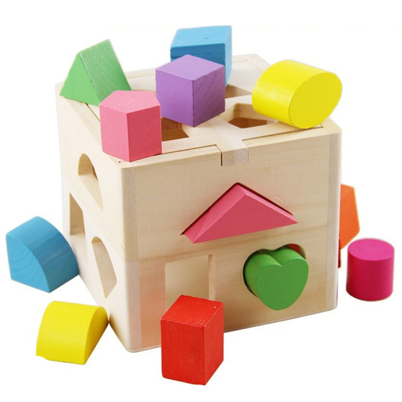 Children early teaching puzzle thirteen holes Intelligence box shape paired porous cognitive building blocks 2-3-6-year-old baby toy-Taobao