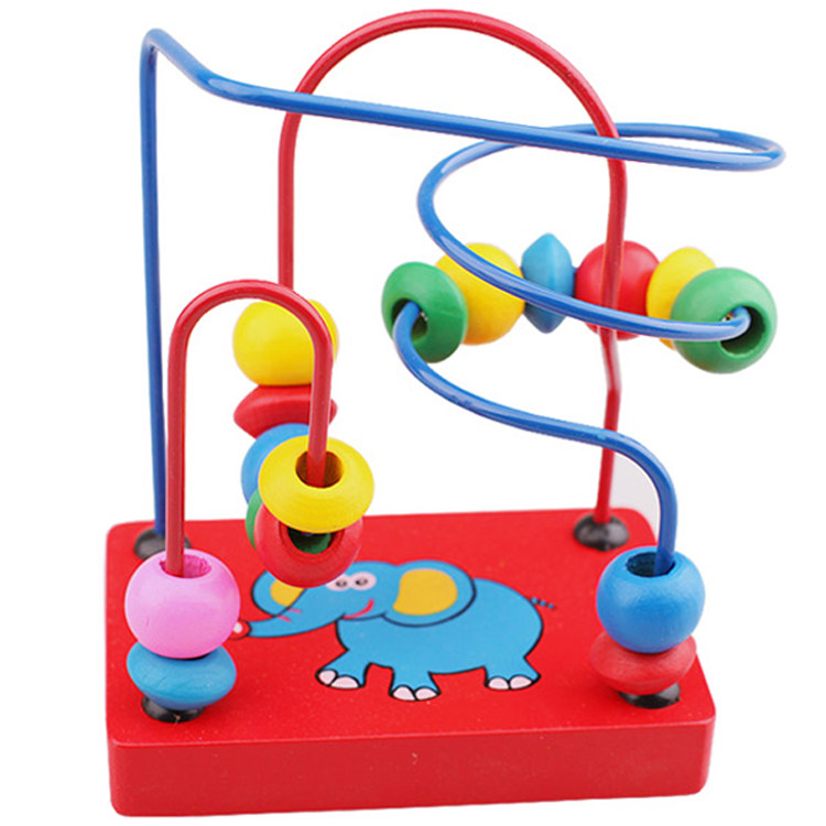 Wooden Small Bypass Pearl Baby Beads Early Lessons Intellect Mentally Brain Multifunction Toy Male Girl girl 1-2 years 3