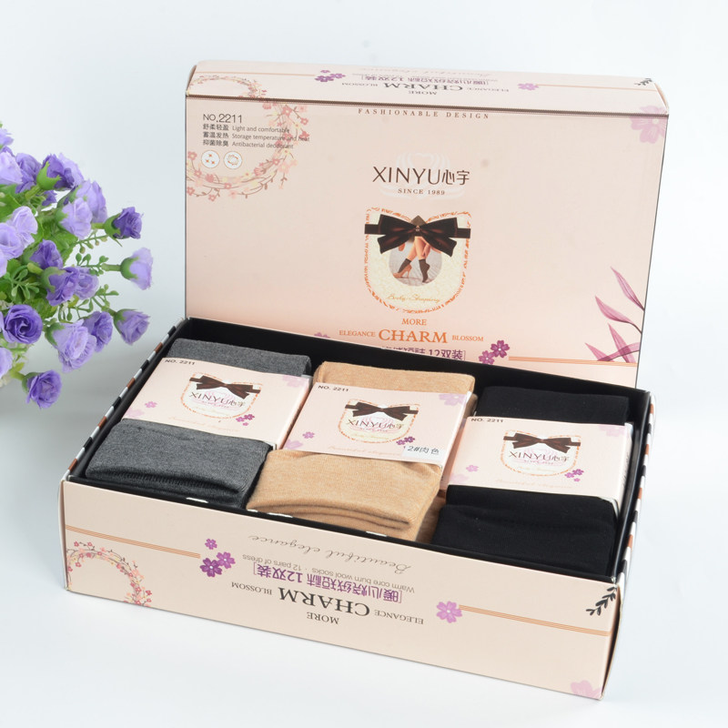 (12 pairs) Heart Yu autumn and winter 2211 to keep warm and comfortable breathable men and women anti - odor cotton short socks