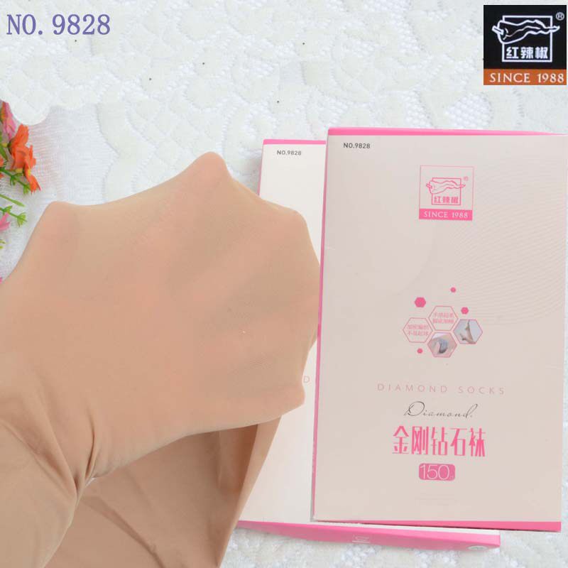Red Pepper 9828 spring autumn lady 150D plus gear anti-cocking anti-hook Silk Diamond silk stocking pants