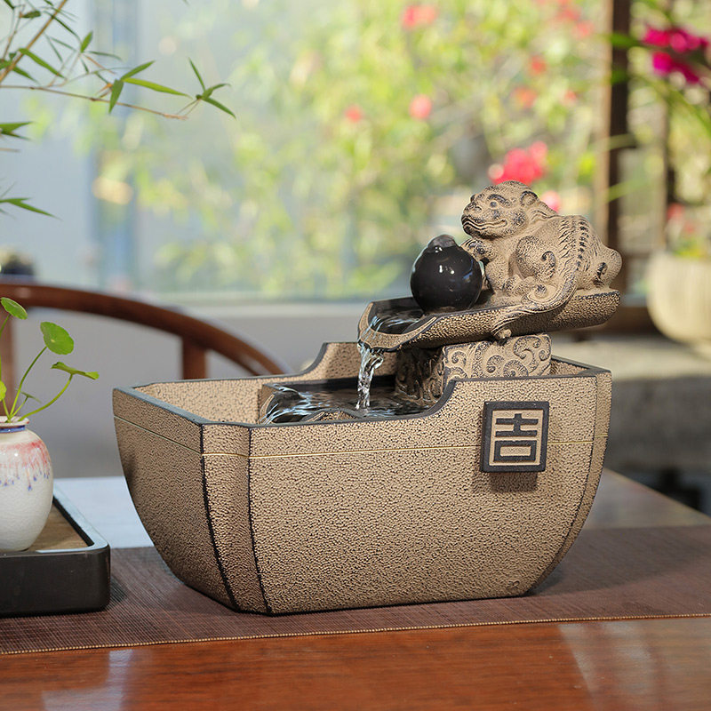 Ruijian Fluid Fittings Home Tea Room Decoration Office Desktop Cycle Water View Recycle Gift