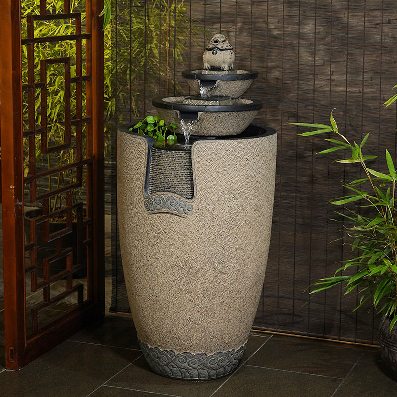 New Chinese flowing water pendulum indoor living room TV cabinet Circulating Water Fountains Landing New Residence Opening of the Hospitality Landscape