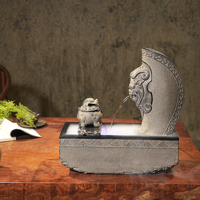 New Chinese Style Strokes of Flowing Water Swing Pieces Living Room Office Tea Room Table Zen of the Decorative Cycle Waterscape of Waterscape