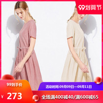 2021 spring new womens dress cotton dress Korean slim Medium-length dress loose big swing skirt tide women