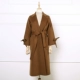 100% len đầy đủ hai mặt vành đai áo khoác nữ retro còng gió tie kích thước lớn áo khoác mùa đông cashmere trench coat áo phao nữ 2021