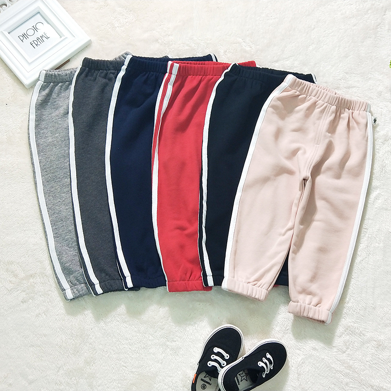Baihe spring and Autumn men's and women's baby trousers sports pants Kindergarten trousers pull edge fashion casual pants soft 008