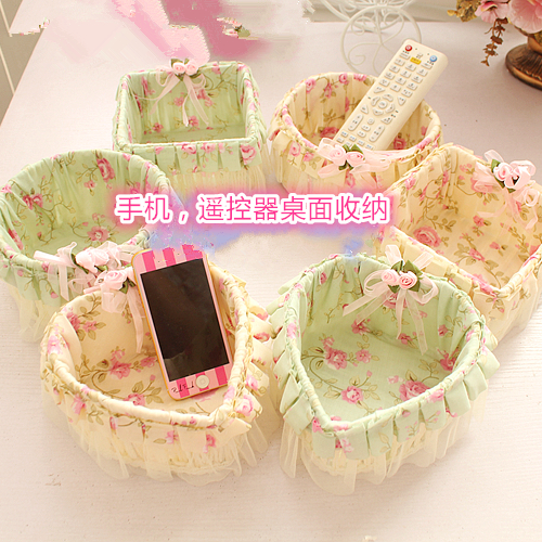 Storage basket Rattan Chita Garden Lace Mini Cloth Art Desktop Remote Control Key Iron Art Bedside Containing Box Small Basket
