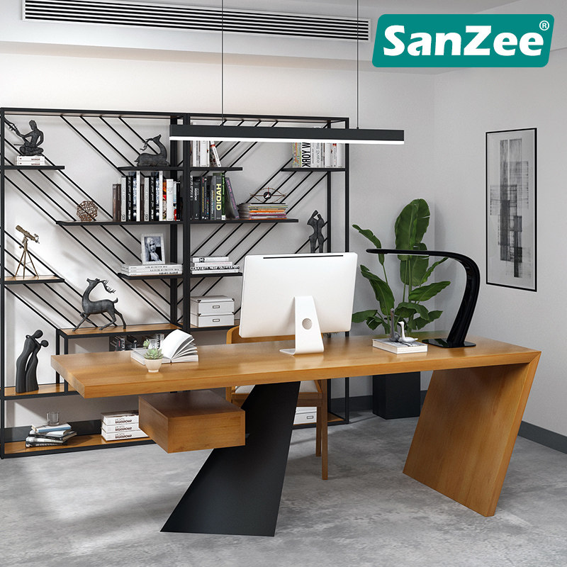 Nordic solid wood desktop computer desk studio simple desk log simple modern large desk boss table