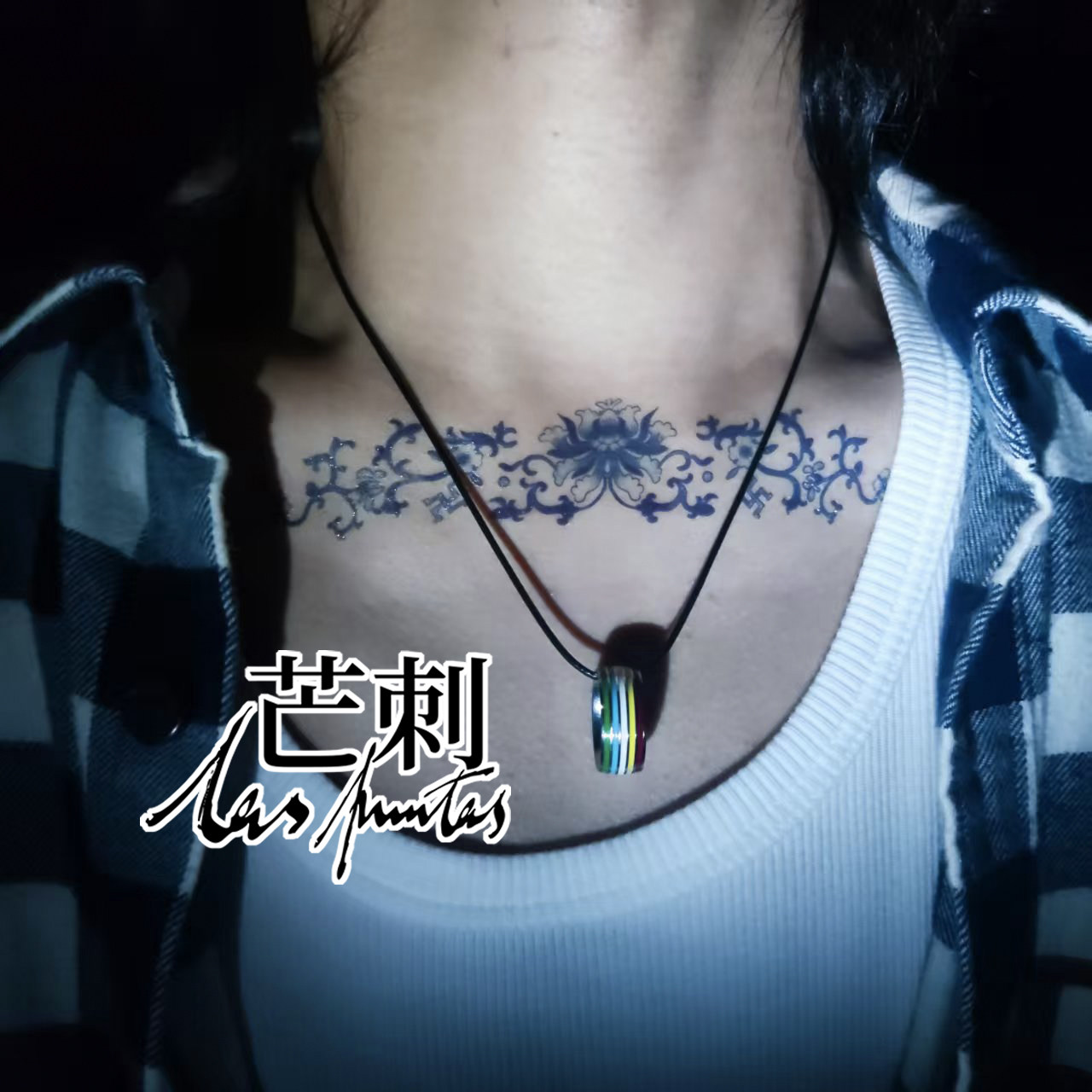 芒刺原创|各种缠枝花|手绘青花国风防水持久高级新中式腕环纹身贴