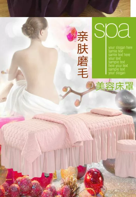 妃 chăn bông mềm mại làm đẹp trải giường bốn bộ massage cơ thể vật lý trị liệu Spa gội đầu giường