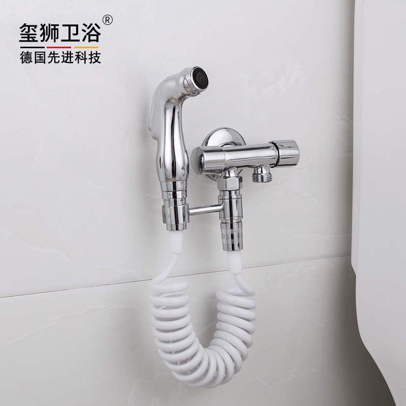 Seal Lion Total Copper Angle Valve Butt Cleaner Toilet Toilet Balcony Flush Tap Booster Spray Gun Woman Cleaner Suit