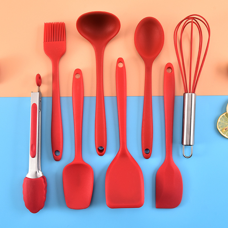 Silicone Mini small cookware Eight sets of cooking baking utensils Deputy food Small Milk Pan Soup Spoon small Mirak No Injury Pan