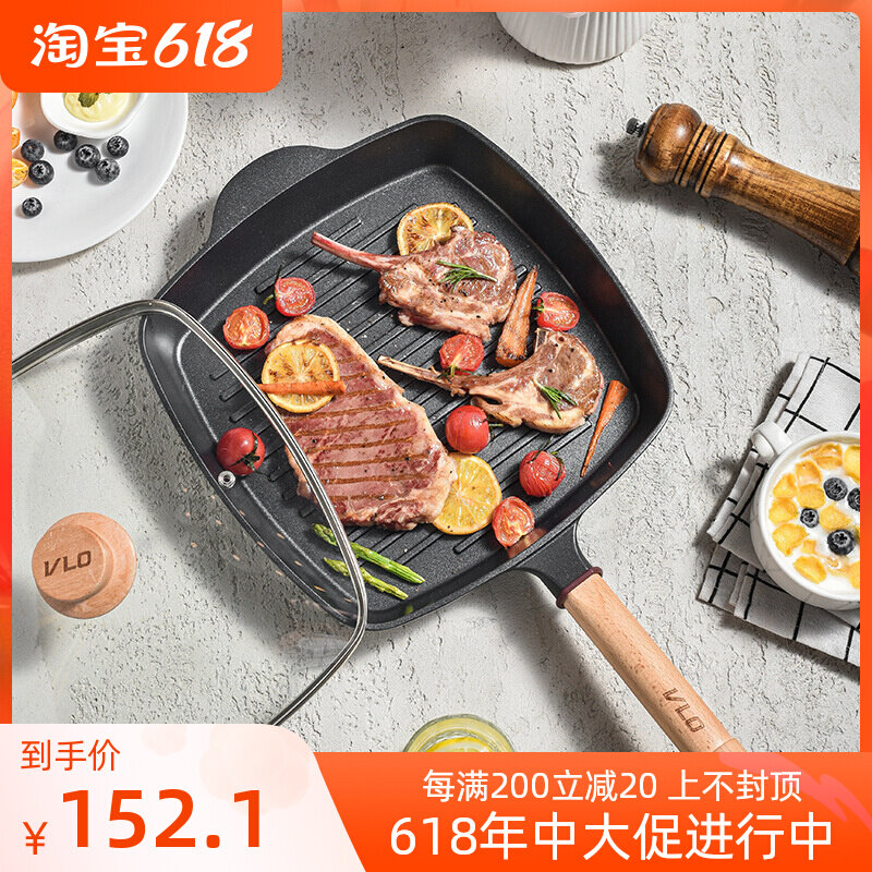 Frying Steak Exclusive Pan Stripe Versatile not Covered With Pan Home Breakfast Eggs Burger Deity Pan Pan Frying Pan Small